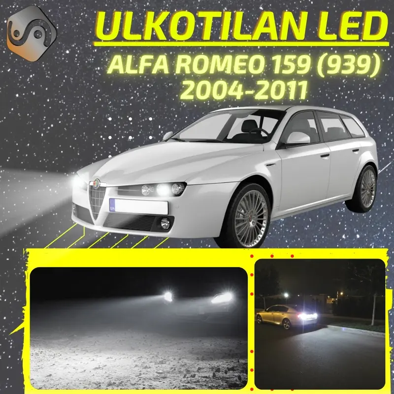 ALFA ROMEO 159 (939) 2004-2011 LED-päivityssarja ulkovaloihin (ajovalot, vilkut, sumuvalot, peruutusvalot)