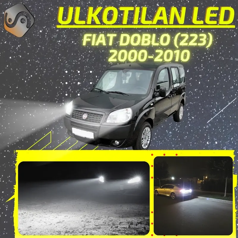 FIAT DOBLO (223) 2000-2010 LED-päivityssarja ulkovaloihin (ajovalot, vilkut, sumuvalot, peruutusvalot)