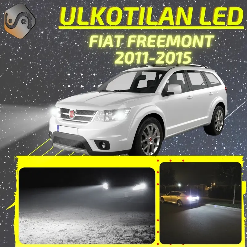 FIAT FREEMONT 2011-2015 LED-päivityssarja ulkovaloihin (ajovalot, vilkut, sumuvalot, peruutusvalot)