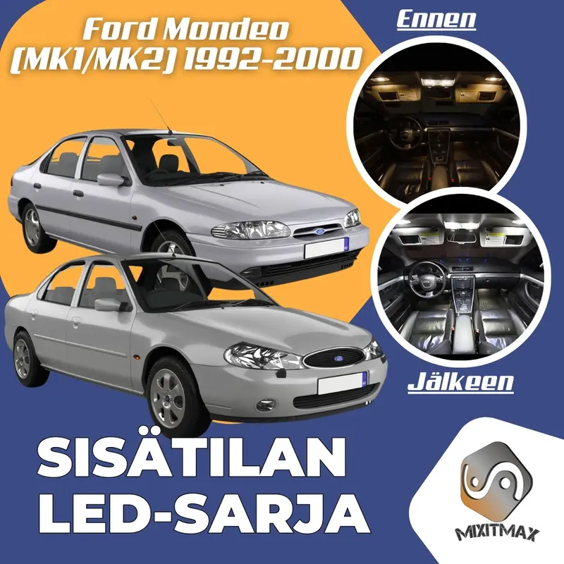 Ford Mondeo (MK1/MK2) Sisätilan LED -sarja – 12 -osainen