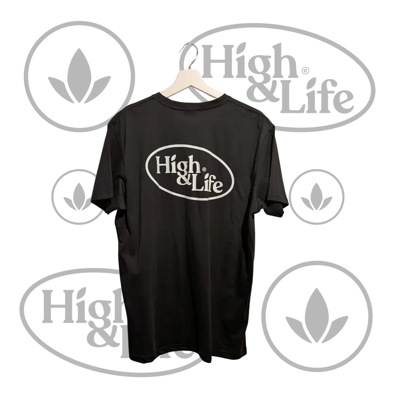 High & Life t-paita, ovaali logo (musta)