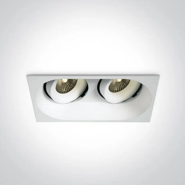ONE Light Recessed LED Downlight 2x6,5W 2x600lm 3000K CRI90 IP54 White 11207WD/W/W