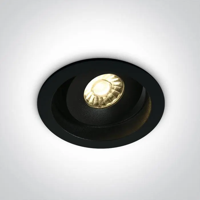 ONE Light Recessed Spot 11107DA/B/W BLACK LED 7W WW 36deg 230V ADJUSTABLE DARK LIGHT
