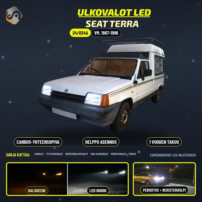 SEAT TERRA LED-päivityssarja ulkovaloihin (ajovalot, vilkut, sumuvalot, peruutusvalot)