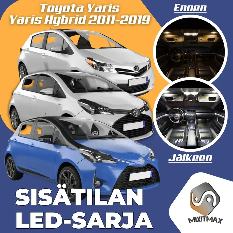 Toyota Yaris (XP130) Sisätilan LED -sarja – 8 -osainen