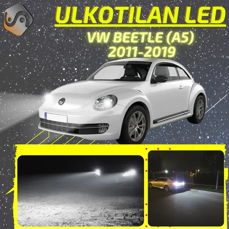 VW BEETLE (A5) 2011-2019 LED-päivityssarja ulkovaloihin (ajovalot, vilkut, sumuvalot, peruutusvalot)