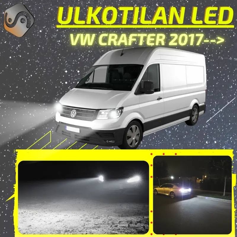 VW CRAFTER 2017--> LED-päivityssarja ulkovaloihin (ajovalot, vilkut, sumuvalot, peruutusvalot)