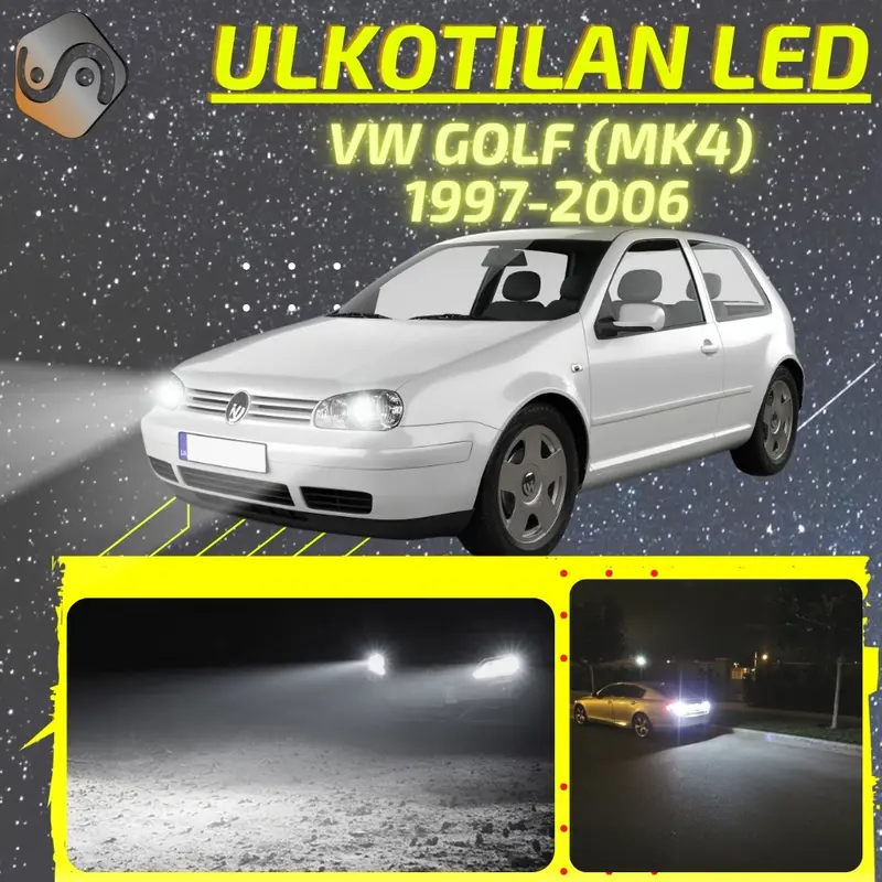 VW GOLF (MK4) 1997-2006 LED-päivityssarja ulkovaloihin (ajovalot, vilkut, sumuvalot, peruutusvalot)