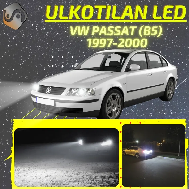 VW PASSAT (B5) 1997-2000 LED-päivityssarja ulkovaloihin (ajovalot, vilkut, sumuvalot, peruutusvalot)