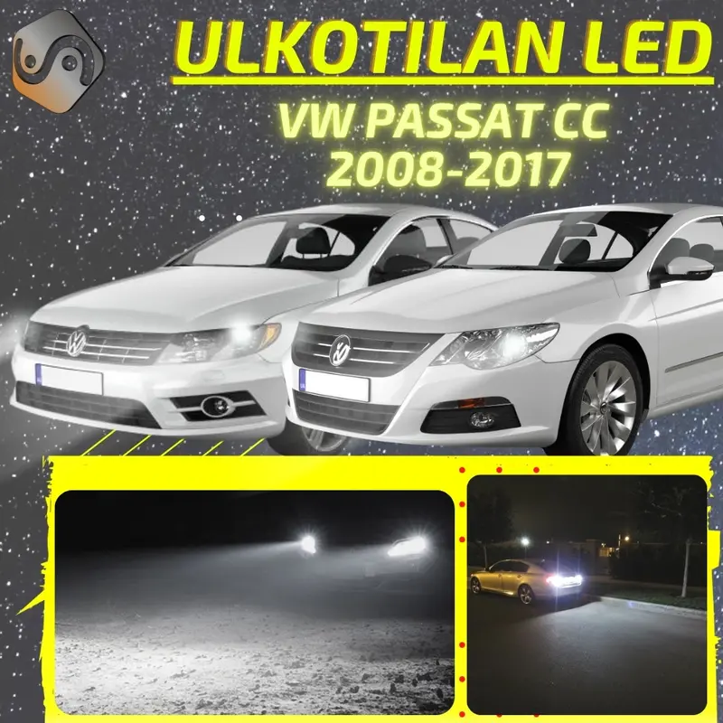 VW PASSAT CC 2008-2017 LED-päivityssarja ulkovaloihin (ajovalot, vilkut, sumuvalot, peruutusvalot)