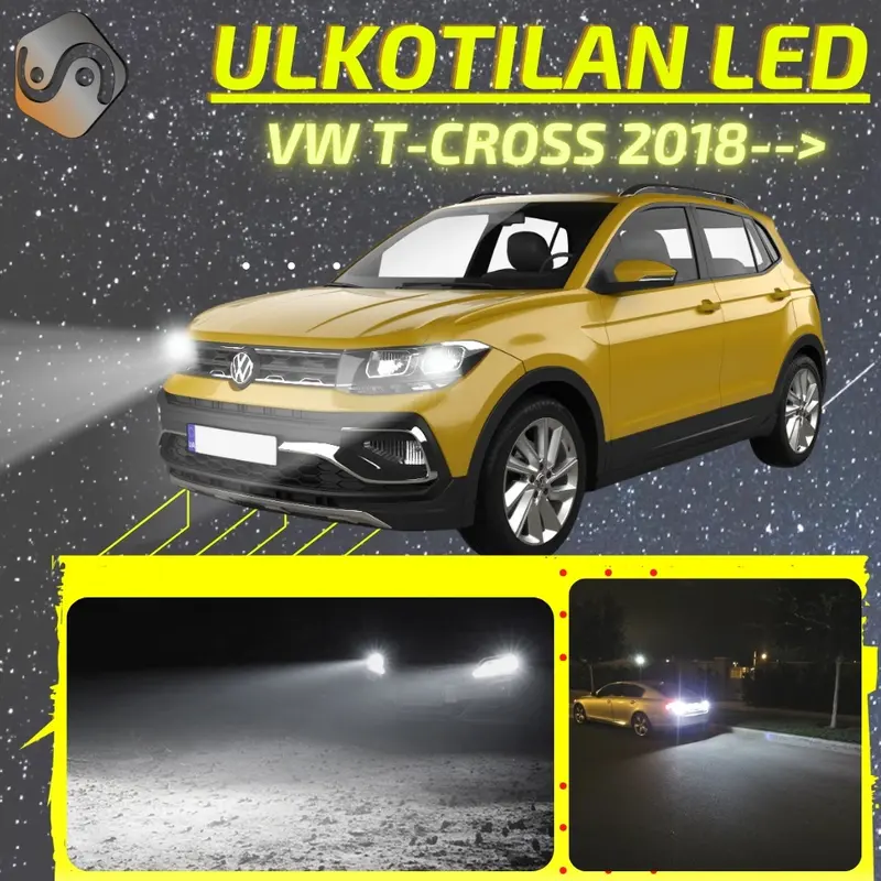 VW T-CROSS 2018--> LED-päivityssarja ulkovaloihin (ajovalot, vilkut, sumuvalot, peruutusvalot)
